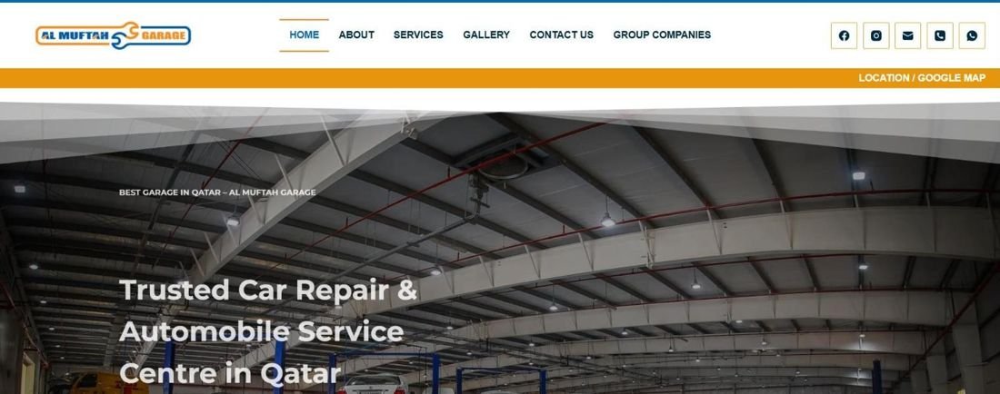 Al Muftah Garage website home page