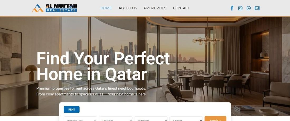 Al Muftah Homes website home page